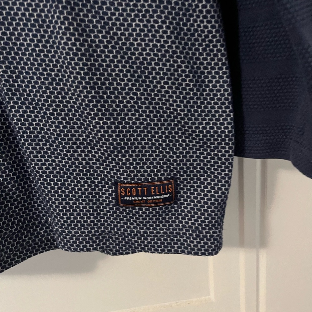 Navy Long Sleeve Men's Scott Ellis Shirt - Picture 2 of 5